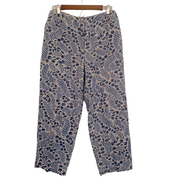 Charter Club Pants - Charter Club Linen Cottagecore Blue Floral Cropped Pants Sz 10